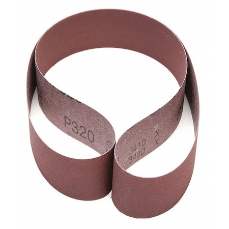 3M Sanding Belt, 2 in W, 48 in L, Closed Coat, Aluminum Oxide, 50 Grit, Brown 341D