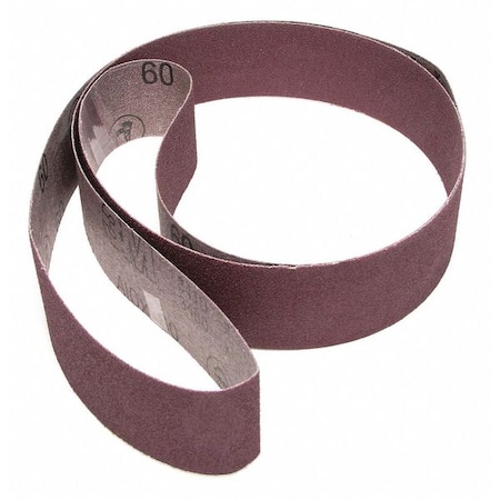 3M Sanding Belt, 2 in W, 48 in L, Closed Coat, Aluminum Oxide, 50 Grit, Brown 341D