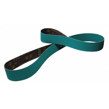3M Sanding Belt, 3 in W, 132 in L, Closed Coat, Alumina Zirconia, 120 Grit, Green 7010327024