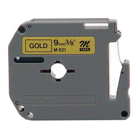 Brother Label, Black/Gold, .35" x 26.2 ft. M821