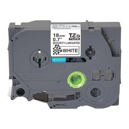 Brother Tamper Evident Label, Blk/Wht, .7"x26.2ft. TZESE4G