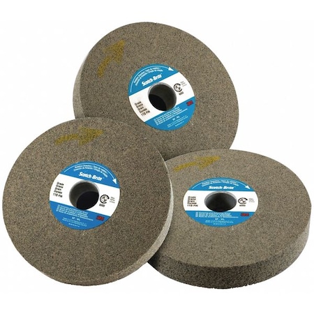 Scotch-Brite Unitized Wheel, 6 in Dia, 1/4 in W, 1/2 in Arbor Hole 7010294724