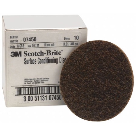 Scotch-Brite Surface Conditioning Disc 07450, 4inxNH, PK4 07450
