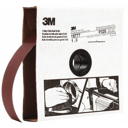3M Utility Cloth Roll 314D, 1inx20ydP320 J-, PK5 7000118499