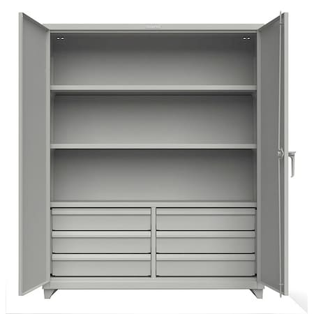 Strong Hold Combo Wardrobe Storage Cabinet, 75 in H, 60 in W, 24 in D, Swing, Padlock Hasp, Gray, 1 Shelves 56-243-6/5DB-L