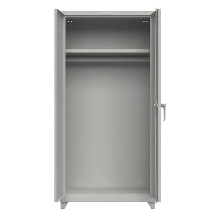 Strong Hold Janitorial Storage Cabinet, 75 in H, 36 in W, 24 in D, Swing, Padlock Hasp, Gray, 1 Shelves 36-WR-241-L