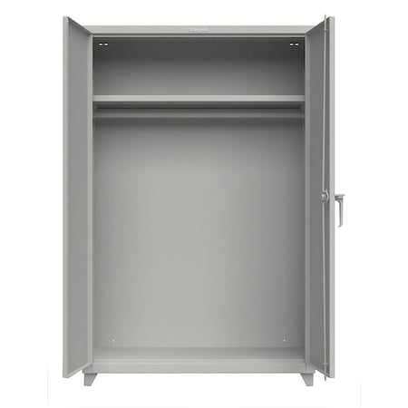 Strong Hold Janitorial Storage Cabinet, 75 in H, 48 in W, 24 in D, Swing, Padlock Hasp, Gray, 1 Shelves 46-WR-241-L