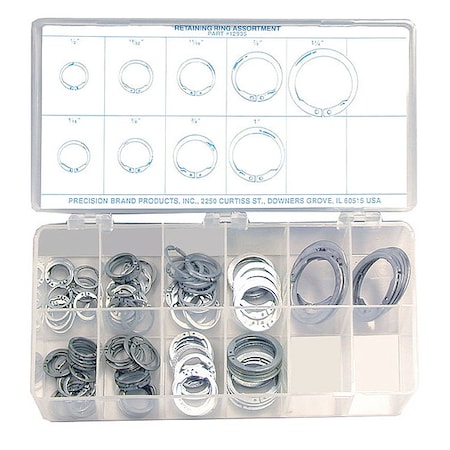 Precision Brand Retainer Ring Assortment, 140 pcs. 12935
