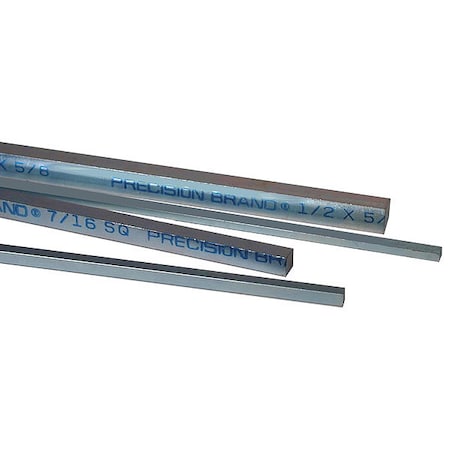 Precision Brand Machine Key, Square End, Steel, 12 in L, 3/16 in Sq, 6 PK 14200