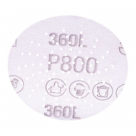 3M Hkit Cn SAnding Dsc 360L, 20828, 3in, PK500, 3" Dia, Multi-Hole, Aluminum Oxide, P800 Grit 7100010262