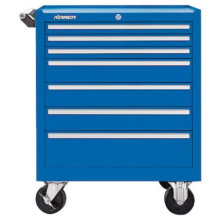 Kennedy Rolling Tool Cabinet, 7 Drawer, Blue, 27 in W 277XBL