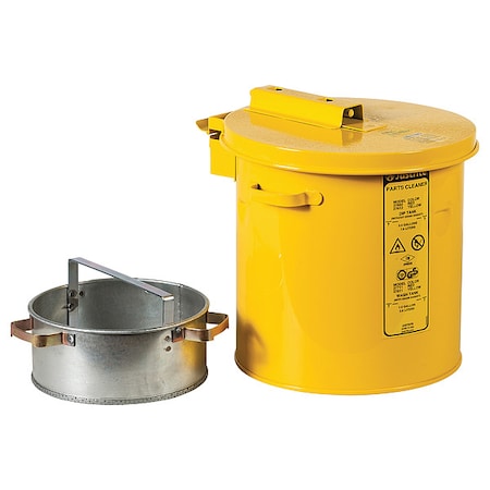 Justrite Wash Tank, Steel, 1 gal, Yellow 27811