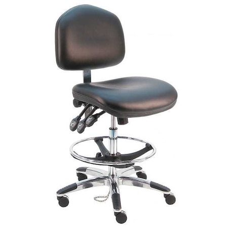 Benchpro Ergonomic Chair Ergonomic Chair, 21" to 31" Height, Vinyl, Black WAT-DCRB-TLC-WW-BLACK