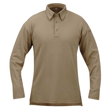Propper Tactical Polo Shirt, 6% Spandex, 94% Polyester, Long Sleeve Length, Tan F531572226XS