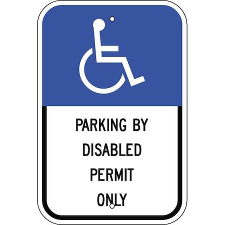 Zing Handicap Parking Sign, 12" W, 18" H, English, Aluminum 2685
