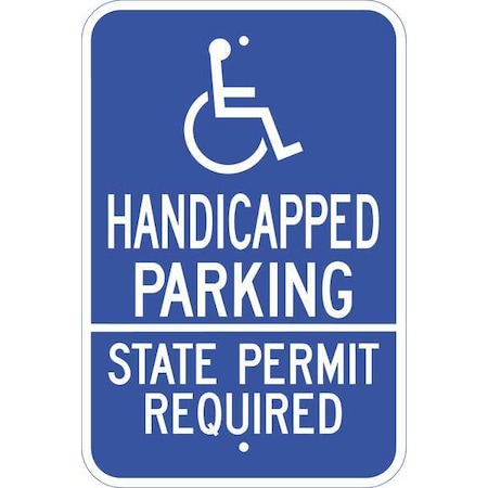 Zing Handicap Parking Sign, Permit, 18X12, 2689 2689