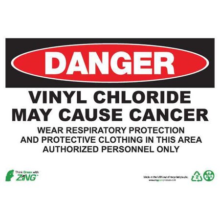 Zing Danger Sign, 10 in H, 14 in W, Rectangle, English, 2673A 2673A