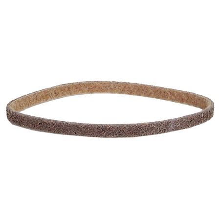Norton Abrasives Surface-Conditioning Belt, 1/4 in W, 18 in L, Non-Woven, Aluminum Oxide, Not Applicable Grit, Brown 66261011420