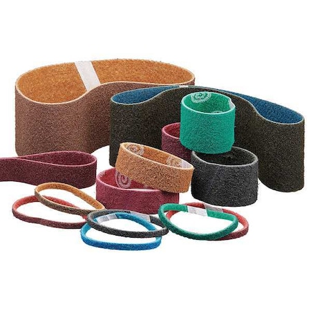 NORTON ABRASIVES Sanding Belt, 2 in W, 48 in L, Non-Woven, Aluminum Oxide, 220 Grit, Very Fine, Rapid Prep, Green 66623333438