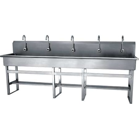 Sani-Lav Floor Mount, 5 Hole, Sensor, Silver, Wash Station 510FB