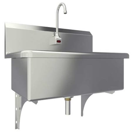 Sani-Lav Scrub Sink 28 in x 16 1/2 in, 1, 1, Wall Mount, 14 ga. 304 Stainless Steel 532B