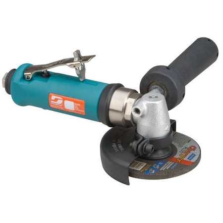Dynabrade Type 27 Angle Grinder, 1/4 in NPT Air Inlet, Heavy Duty, 13,500 rpm, 0.7 HP 54775