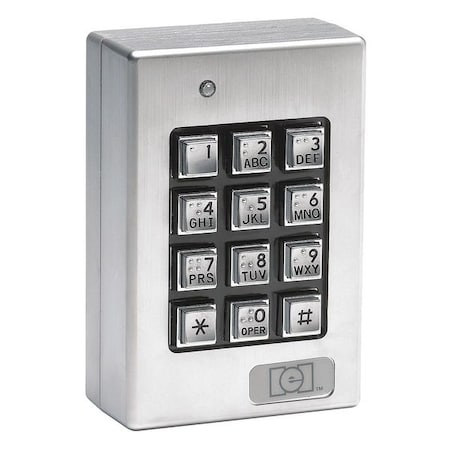 Linear Access Keypad Weatherizd, 3inW, Gray/Black 212SE