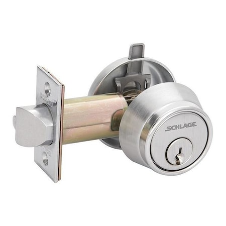 Schlage Deadlatch, Satin Chrome, Single Cylinder B250PD 626