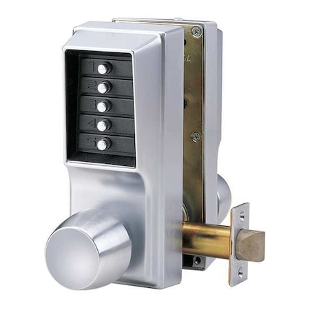Dormakaba PushButton Lockset, Nonhanded, SatinChrome EE1011/EE1011-26D-41