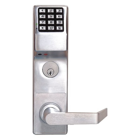 Locdown Electronic Lock, Brushed Chrome, 12 Button DL6500CRR US26D