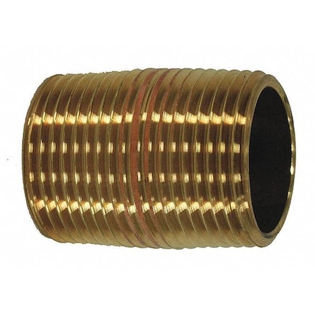 Jones Stephens Red Brass Pipe Nipple, No Lead, 1/2"xCLOSE N23000