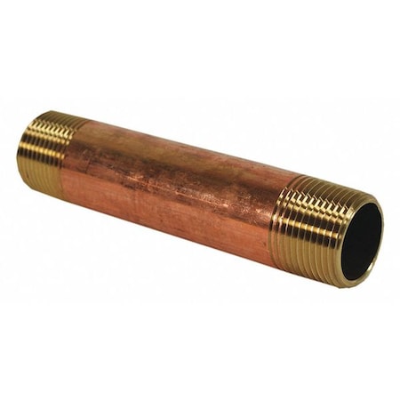Jones Stephens Red Brass Pipe Nippl, No Lead, 3/4"x1 1/2" N24001