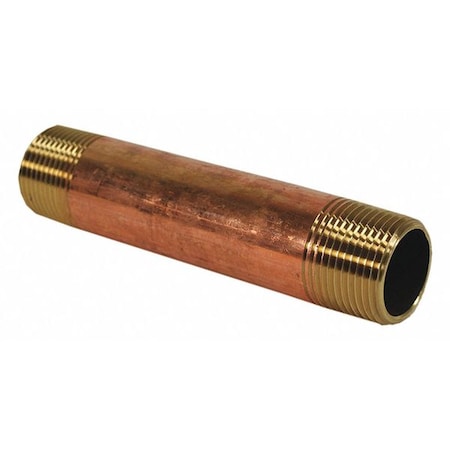 Jones Stephens Red Brass Pipe Nipple, No Lead, 3/4"x5" N24008