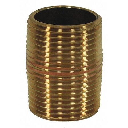 Jones Stephens Red Brass Pipe Nipple, No Lead, 1"xCLOSE N25000