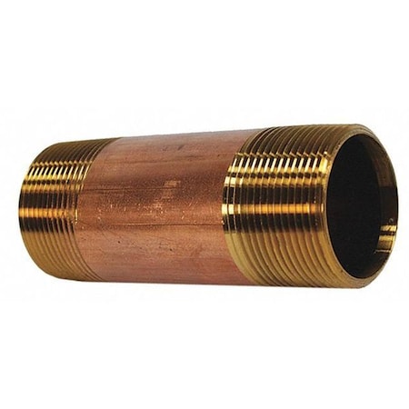 Jones Stephens Red Brass Pipe Nipple, No Lead, 1 1/2"X3" N28004
