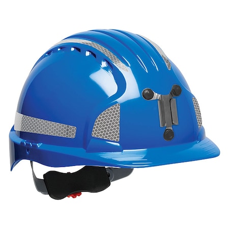 Pip Hard Hat, JSP, HDPE, 6 Point Ratchet, Type 1, Class C, Blue 280-EV6151MCR2-50