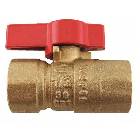 Jones Stephens Brass Gas Ball Valve, 1/2" FLAREx1/2" FIP B67050