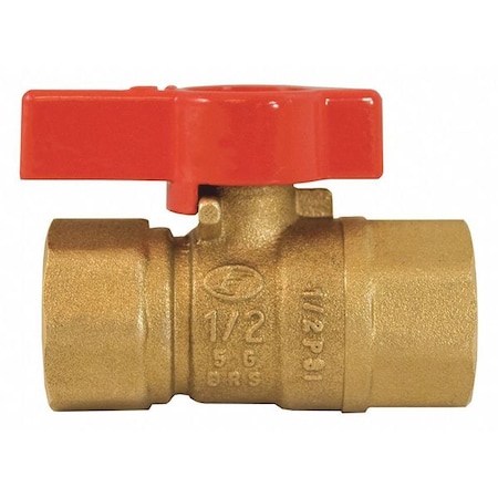 Jones Stephens Brass Gas Ball Valve, 1/2" FIP x 1/2"FIP B67100