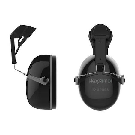 Hexarmor K1C Hard Hat Mounted Ear Muffs, 22 dB NRR, General Purpose, Black 17-15001