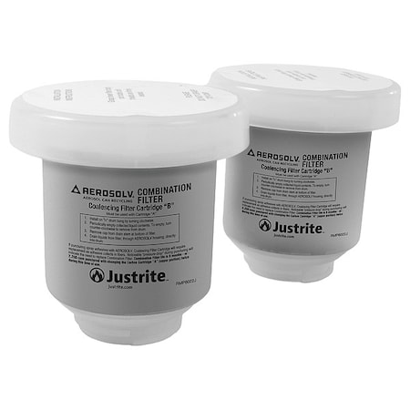 JUSTRITE Aerosolv Activated Carbon Filter, PK2 28198