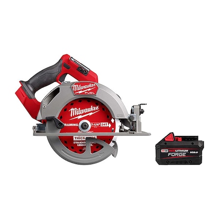 Milwaukee Tool M18 FUEL 7-1/4 in Circular Saw + M18 FORGE XC8.0 Battery Pack 2834-20, 48-11-1881