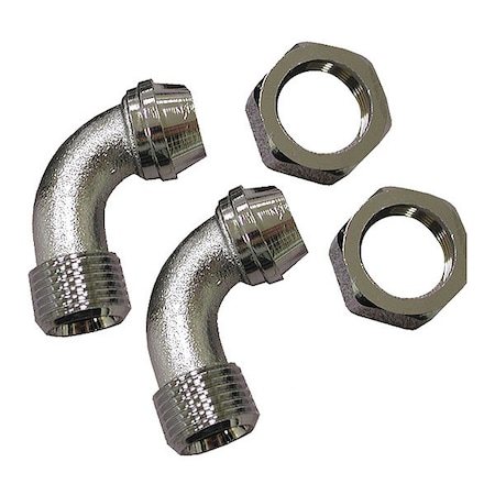 Jones Stephens Coupling Elbows, Bathcock, Chrm Pltd, 1 pr. B49010