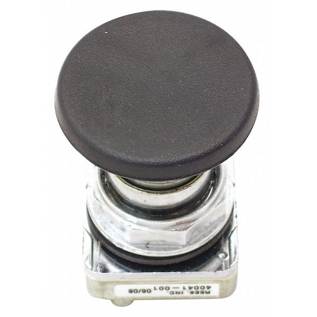 Rees Push Buttons Mushroom Plunger, Blk, 30mm 40041001