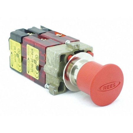Rees Push Buttonw/2 NC/1 NO/1 NC Mt, Red, 22mm 22102242