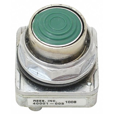 Rees Standard Push Buttons Plunger, Green, 30mm 40001003