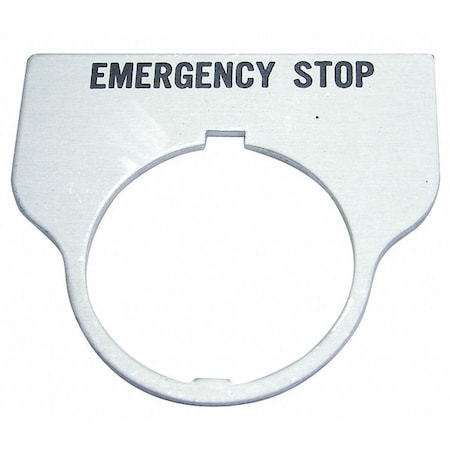Rees Stndrd Legend Plate, Emergency Stop, Clear 09017004