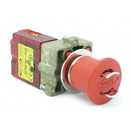 Rees Lockable Push Button w/1 NC-Our, 22mm, Red 22102012