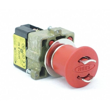 Rees Lockable Push Button w/1 NC, Red, 22mm 22102132