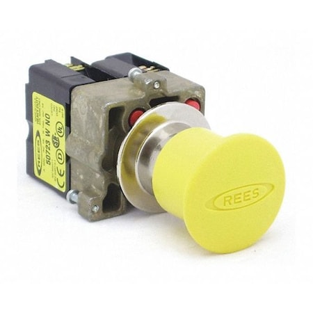 Rees Push Button Plunger, NO/NC, 22mm, Yellow 22102204