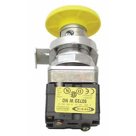 Rees Push Buttons w/1 NO/1 NC, Yellow, 30.5mm 40102114
